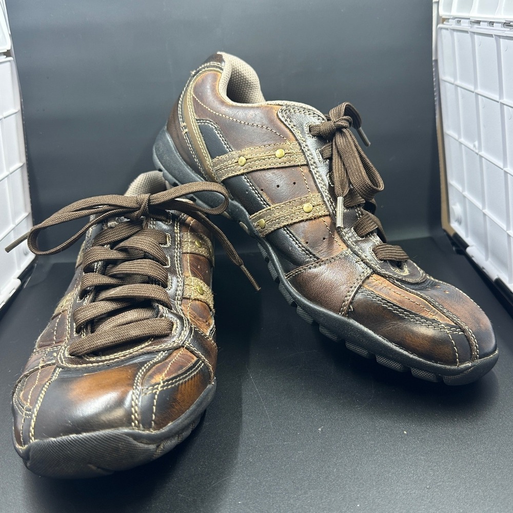 Skechers SN Oxford Shoes Mens Size 9 Brown Leather